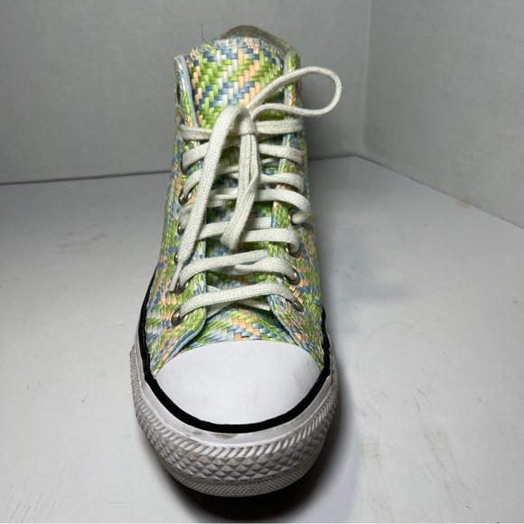 Converse CTAS High Top Chambray Blue Green White Canvas Sneakers Women's Size 9 - Picture 13 of 15